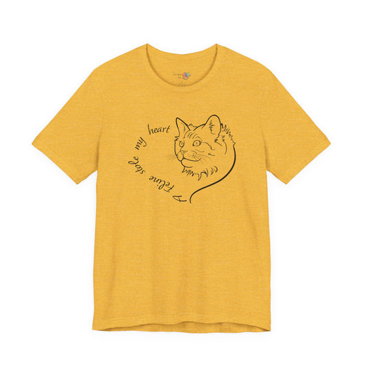 A Feline Stole My Heart-2 T-Shirt | Cute Cat Lover Gift, Cat Tee