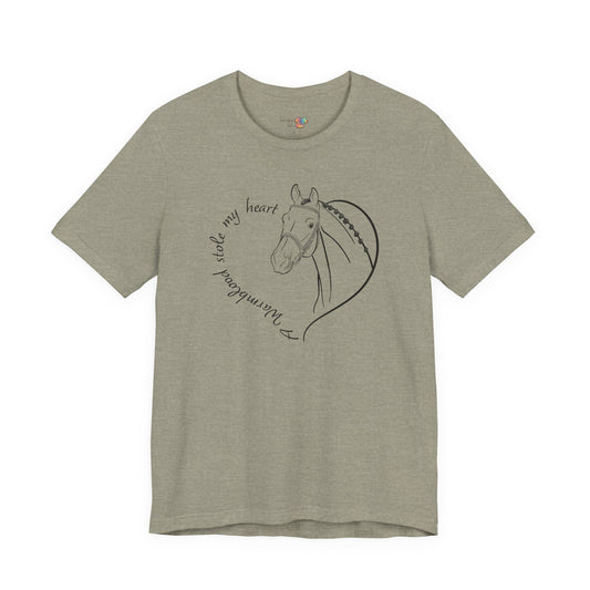 A Warmblood Stole My Heart T-Shirt | Cute Warmblood Horse Lover Gift, Equestrian Tee